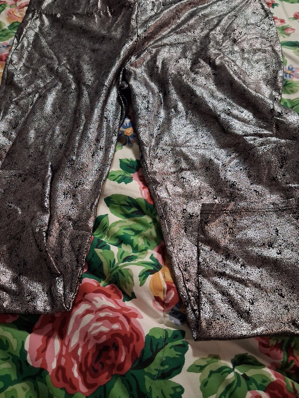 torrid Metallic Silver Foil Leggings